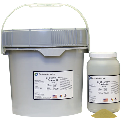 Circle Systems, #66 Yellow <br>Dry Magnetic Particle Powder, 50 lb Pail