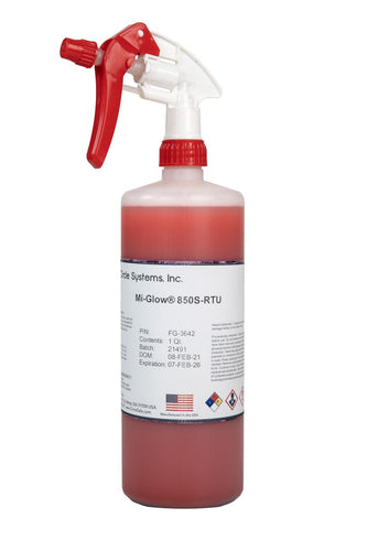Circle Systems Mi-Glow, 850s-RTU Duo Purpose Magnetic Particle, Quart Bottles with Trigger Sprayers